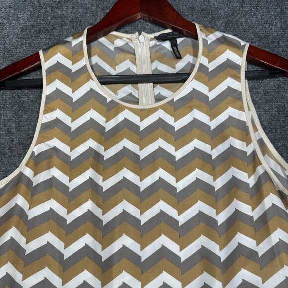 Rag & Bone Top Womens Medium Sleeveless Blouse Silk Print Zip Back Neck - Picture 3 of 7